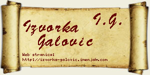 Izvorka Galović vizit kartica
